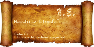 Naschitz Elemér névjegykártya